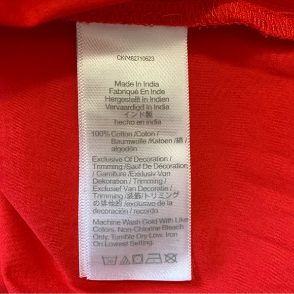 Madewell Cerise Red Smocked Puff Sleeve Dress in Poplin Size Small NWT - Picture 12 of 17